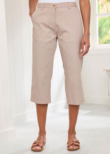 Cotton Traders Ecru Everyday Straight Leg Crop Trousers