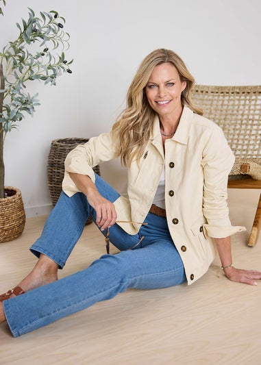 Cotton Traders Linen Cotton Cargo Jacket with Pockets