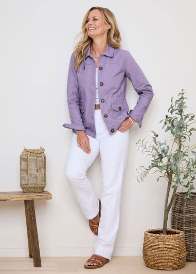 Cotton Traders Heather Cotton Cargo Jacket with Pockets