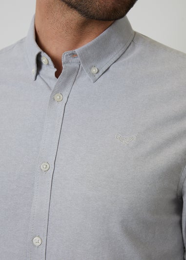 Threadbare Soft Green Oxford Cotton Slim Fit Long Sleeve Shirt