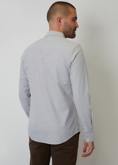 Threadbare Soft Green Oxford Cotton Slim Fit Long Sleeve Shirt