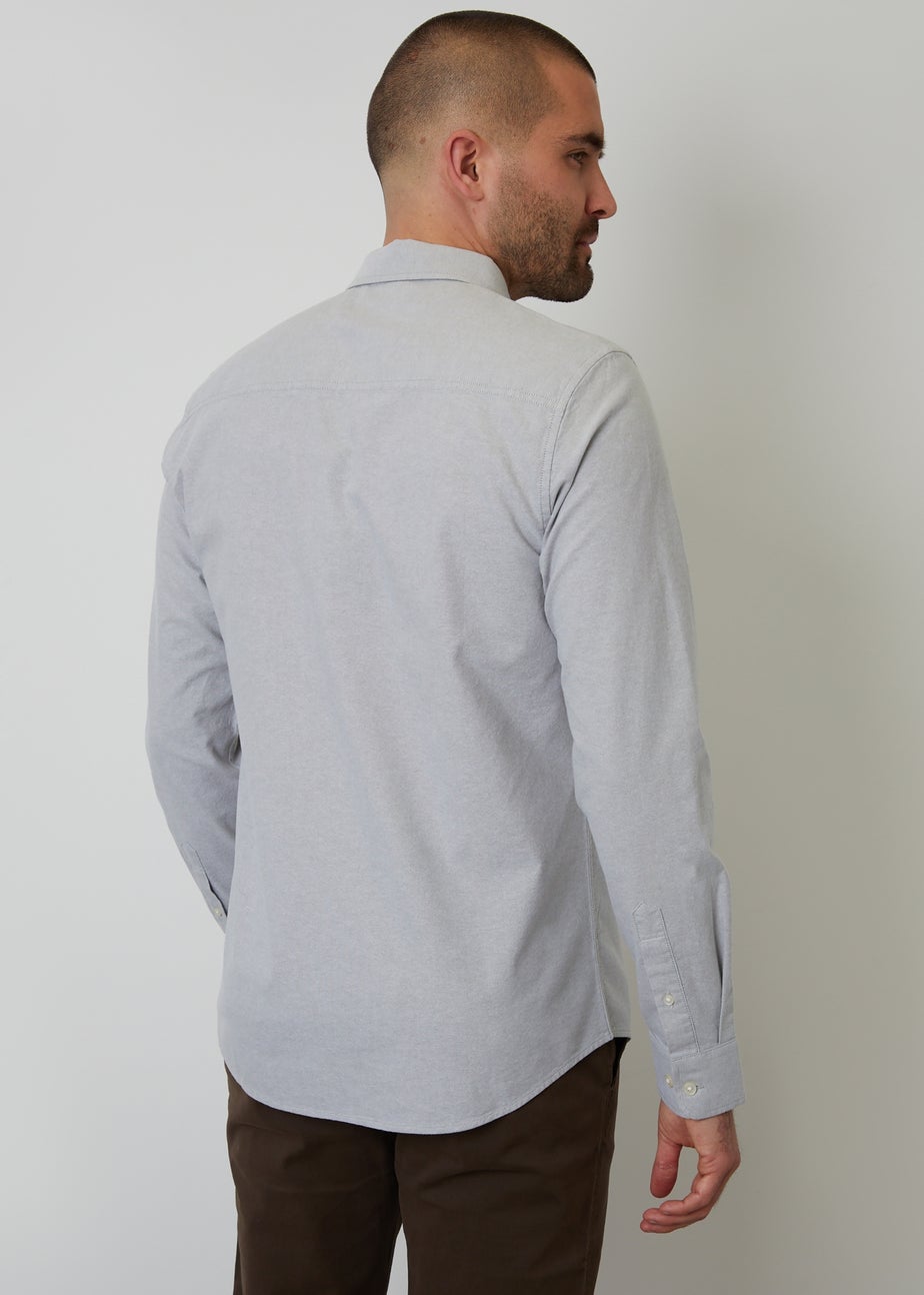 Threadbare Soft Green Oxford Cotton Slim Fit Long Sleeve Shirt