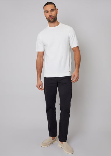 Threadbare Natural Textured Front Knitted T-Shirt