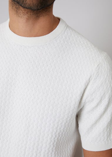 Threadbare Natural Textured Front Knitted T-Shirt
