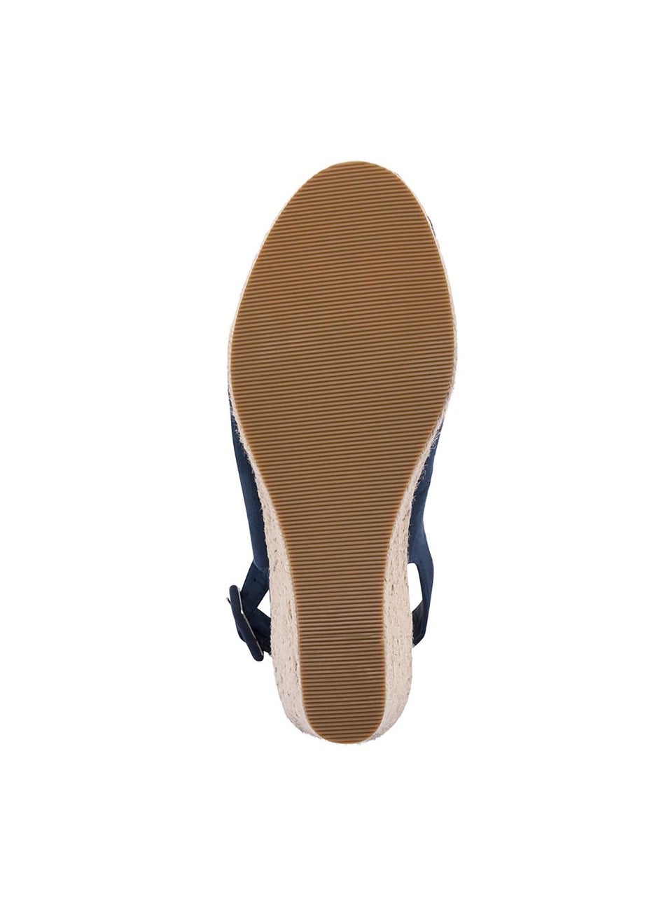 Cotton Traders Dark Blue Espadrille Wedge Sandals