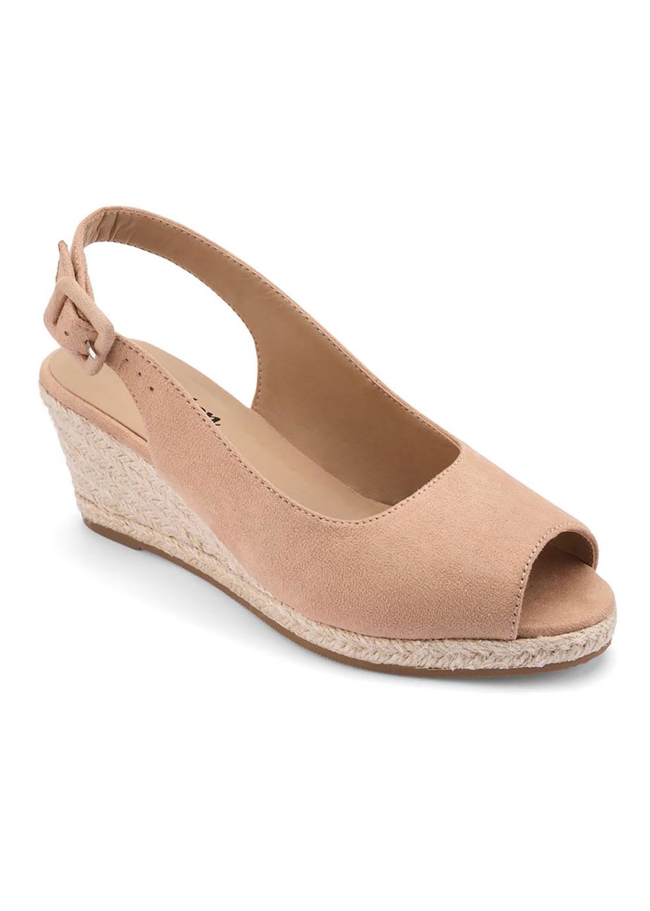 Cotton Traders Ecru Espadrille Wedge Sandals