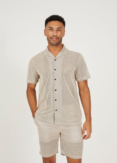 Brave Soul Black Revere Collar Short Sleeve Shirt