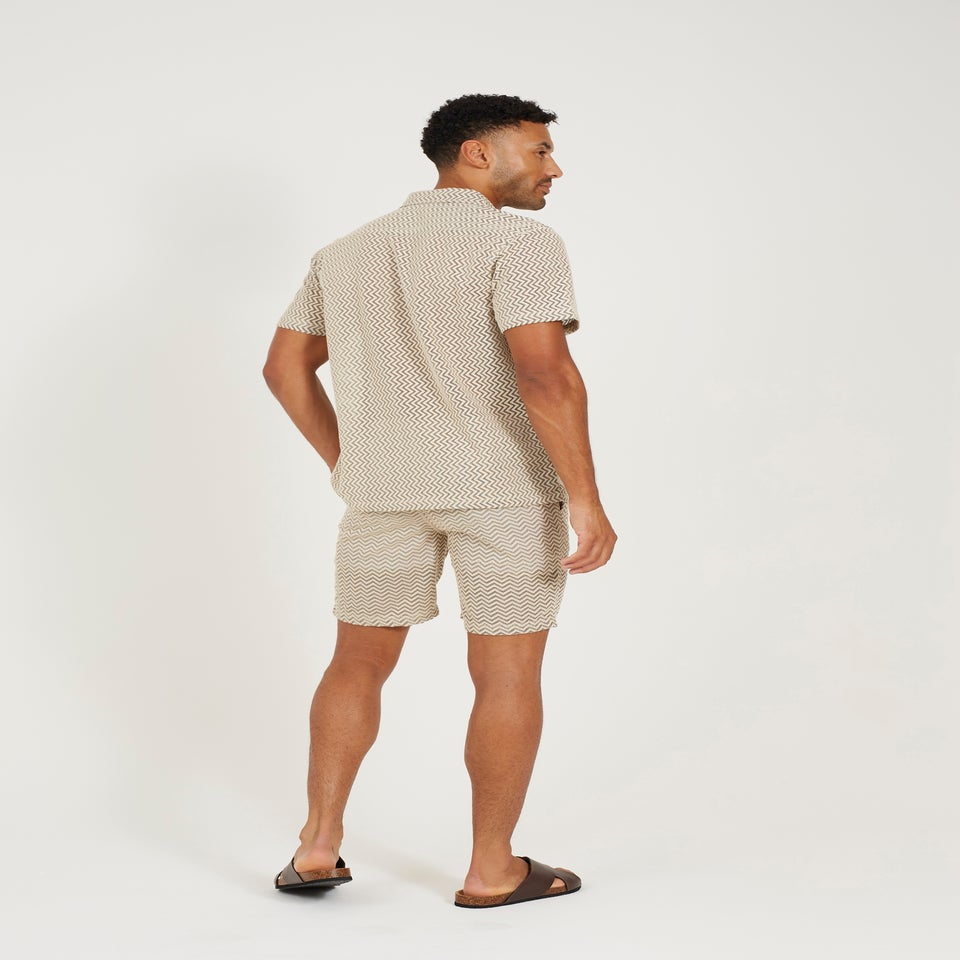 Brave Soul Black Revere Collar Short Sleeve Shirt