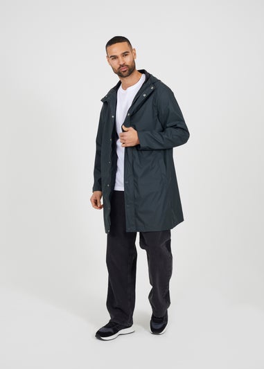 Brave Soul Khaki Rubberised Hooded Parka Style Jacket