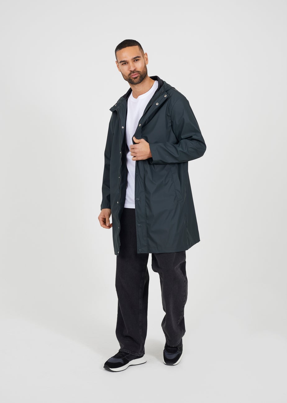 Brave Soul Khaki Rubberised Hooded Parka Style Jacket