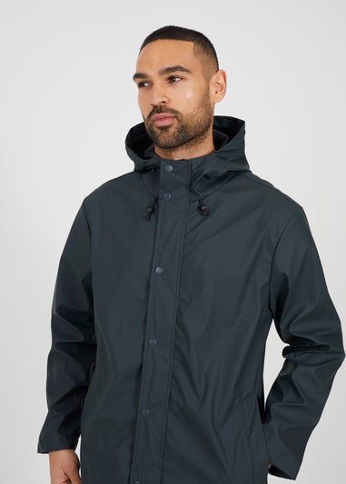 Brave Soul Khaki Rubberised Hooded Parka Style Jacket