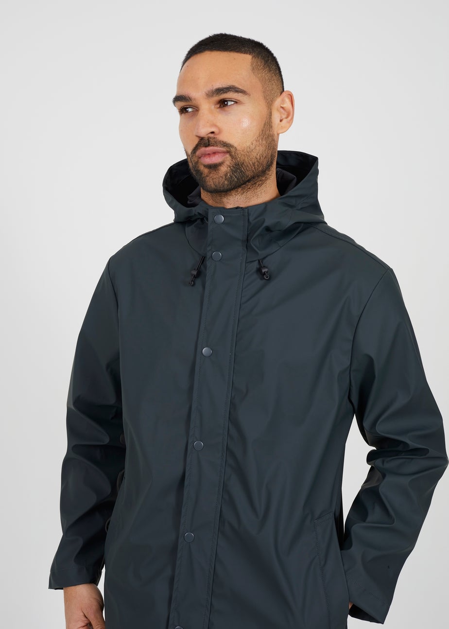 Brave Soul Khaki Rubberised Hooded Parka Style Jacket