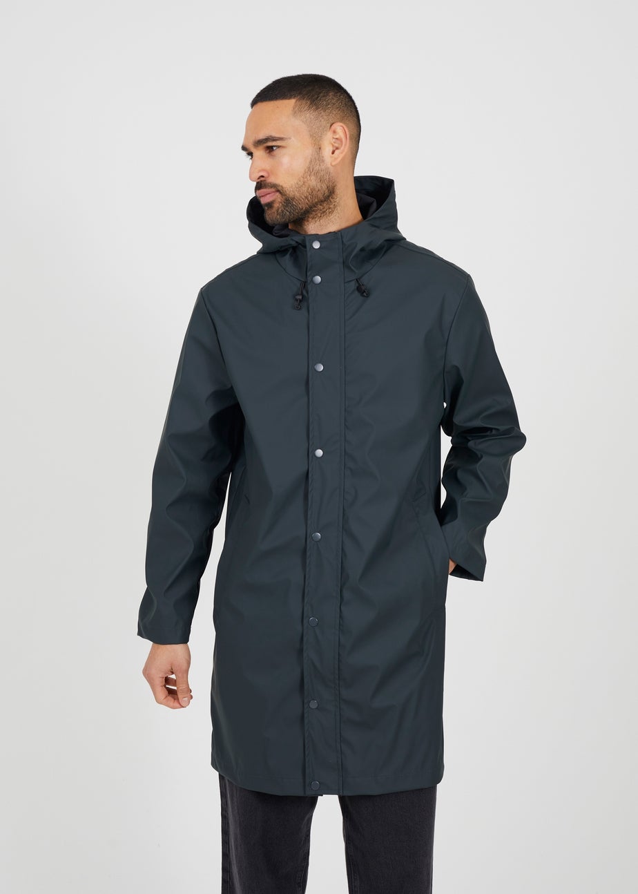 Brave Soul Khaki Rubberised Hooded Parka Style Jacket