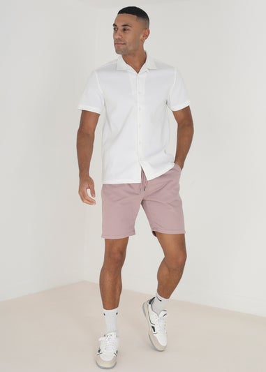Brave Soul Dusty Pink Cotton Chino Shorts with Turn Up Hem