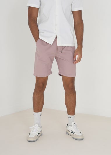 Brave Soul Dusty Pink Cotton Chino Shorts with Turn Up Hem