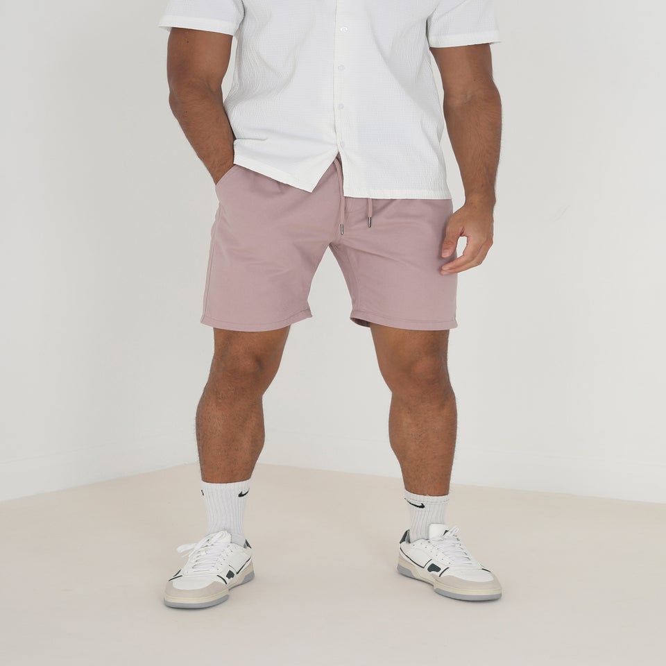 Brave Soul Dusty Pink Cotton Chino Shorts with Turn Up Hem