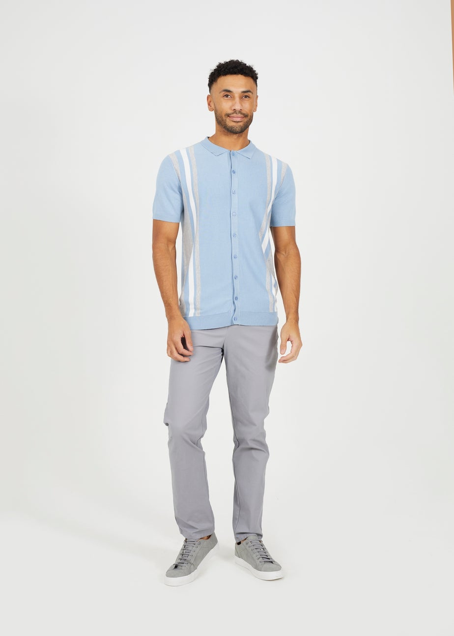 Brave Soul Blue Knitted Short Sleeve Shirt