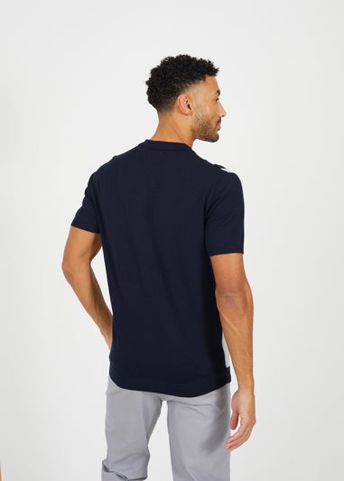 Brave Soul Navy Knitted Short Sleeve Shirt