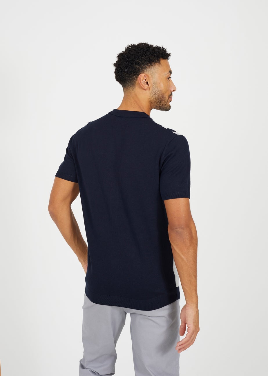 Brave Soul Navy Knitted Short Sleeve Shirt