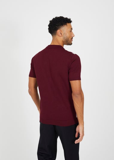 Brave Soul Burgundy Knitted Short Sleeve Shirt