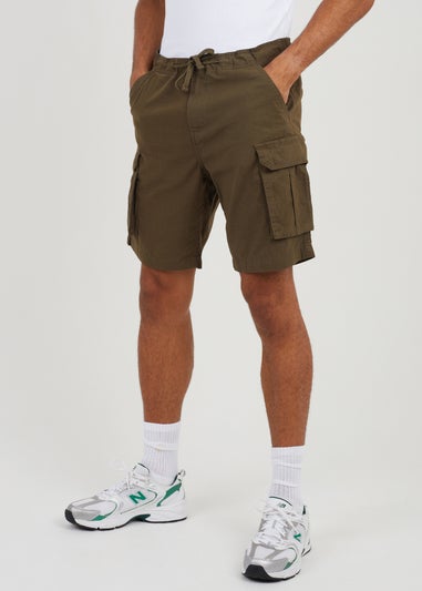 Brave Soul Khaki Cotton Cargo Shorts
