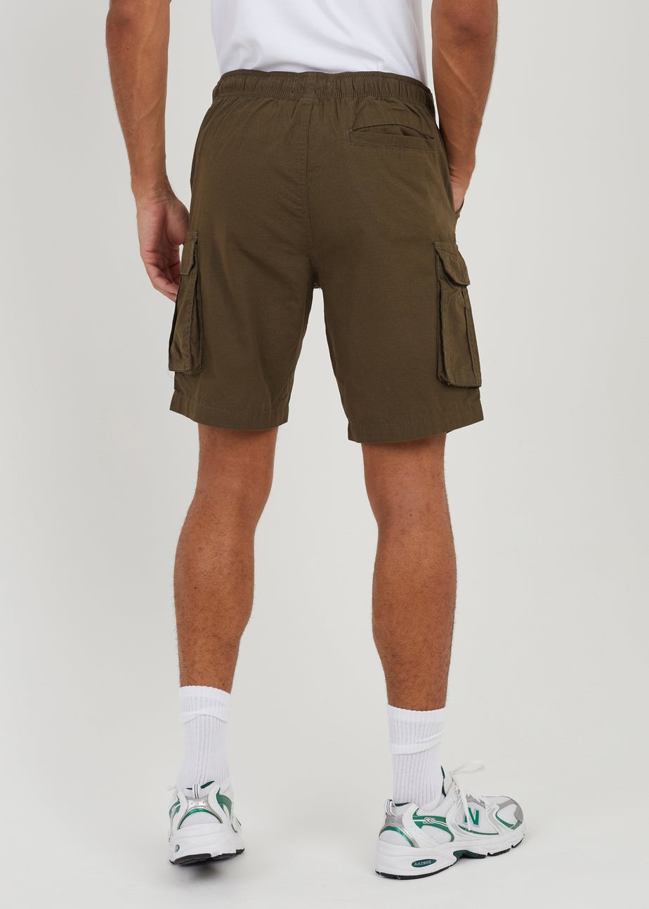 Brave Soul Khaki Cotton Cargo Shorts