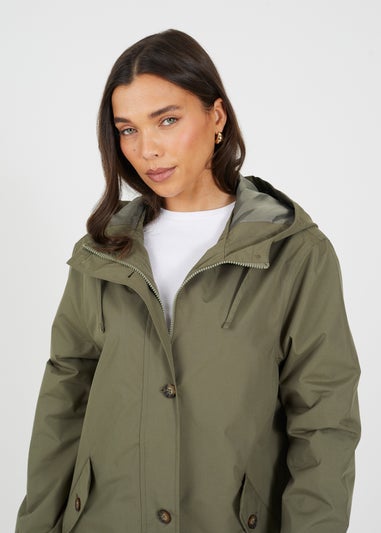 Brave Soul Khaki Lightweight Parka Style Hooded Jacket