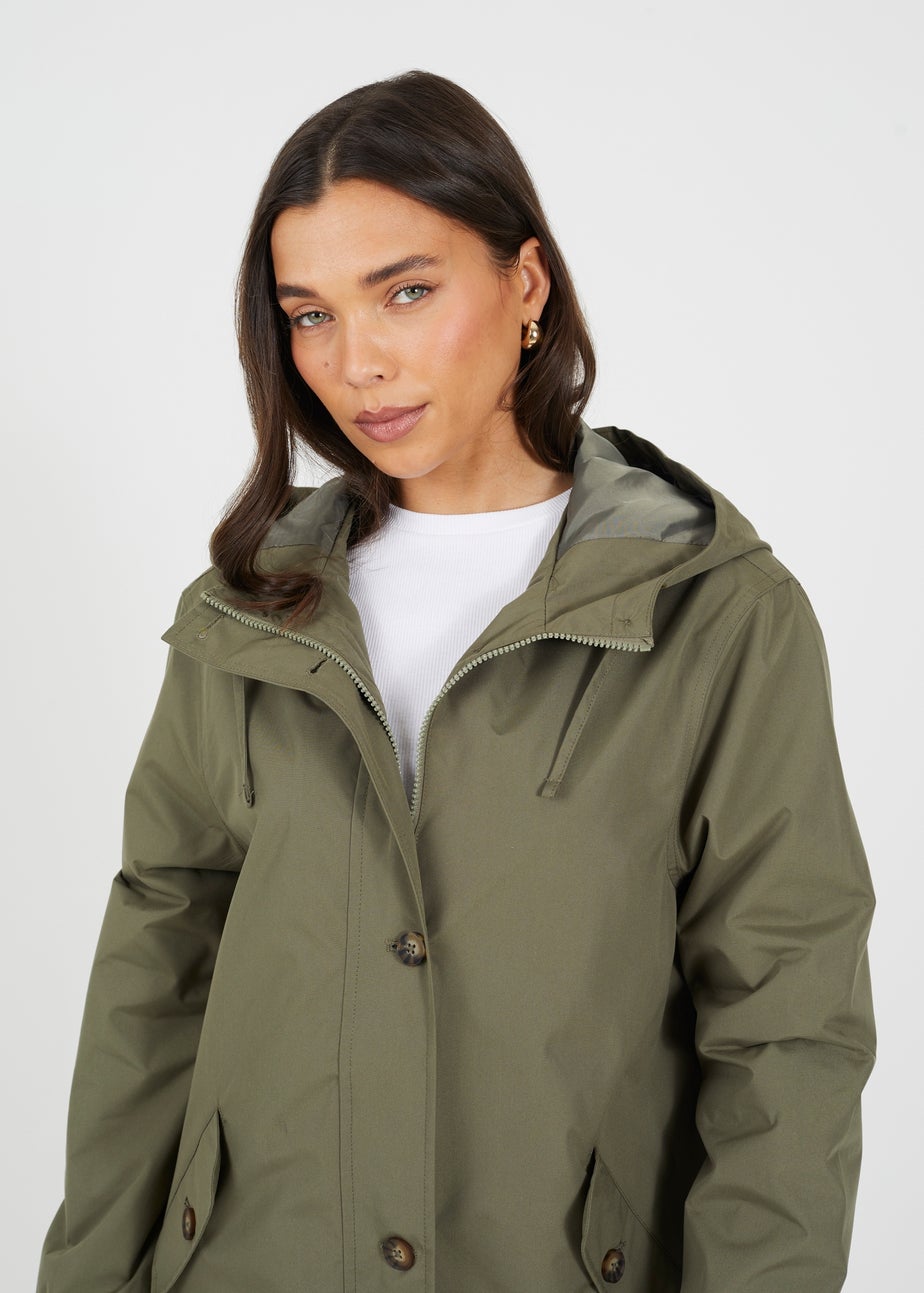 Brave Soul Khaki Lightweight Parka Style Hooded Jacket