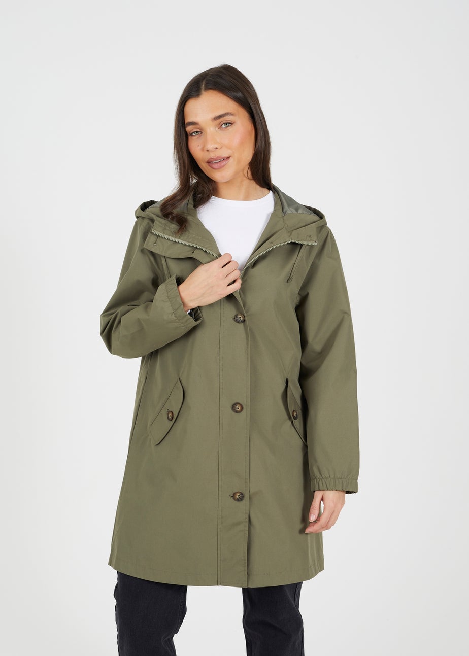 Brave Soul Khaki Lightweight Parka Style Hooded Jacket