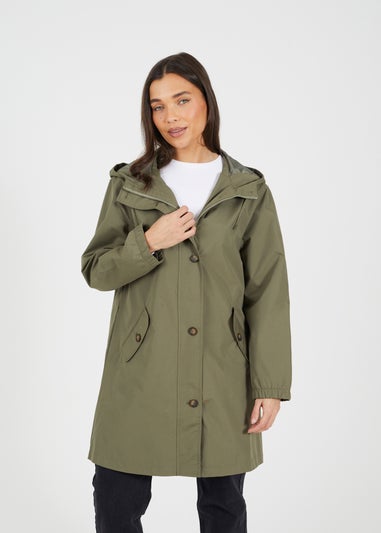 Brave Soul Khaki Lightweight Parka Style Hooded Jacket