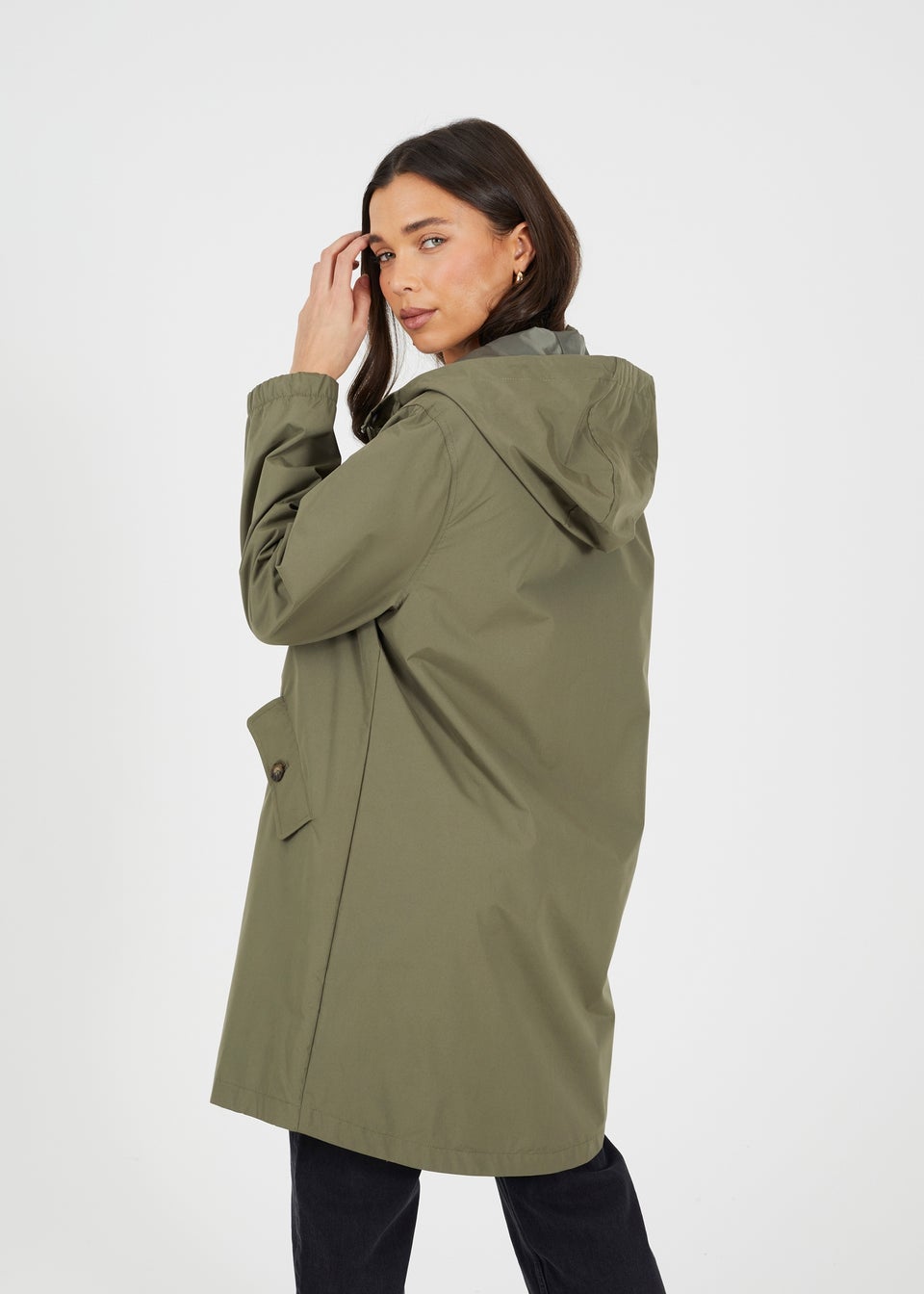 Brave Soul Khaki Lightweight Parka Style Hooded Jacket