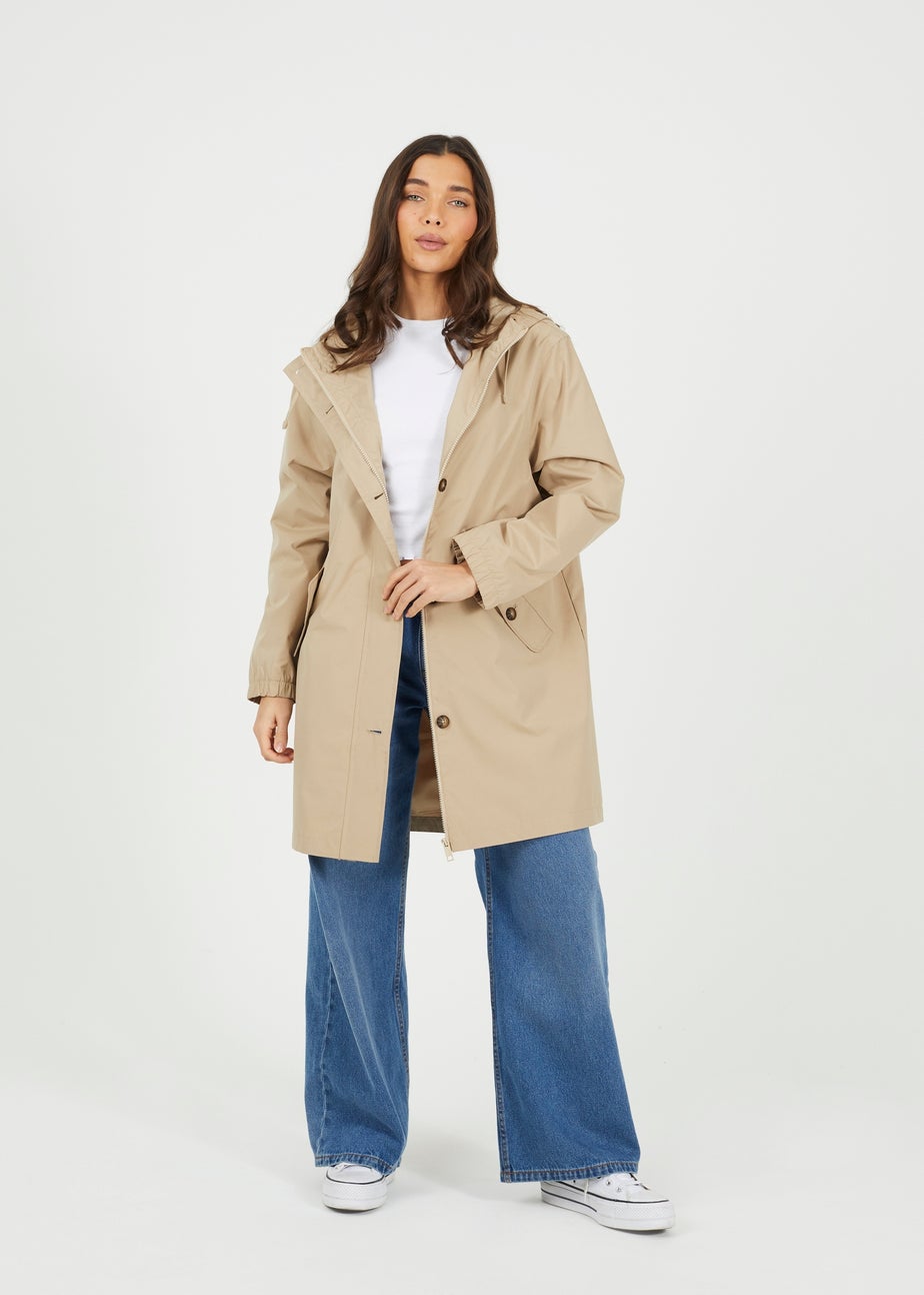 Brave Soul Stone Lightweight Parka Style Hooded Jacket