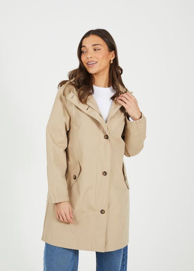 Brave Soul Stone Lightweight Parka Style Hooded Jacket