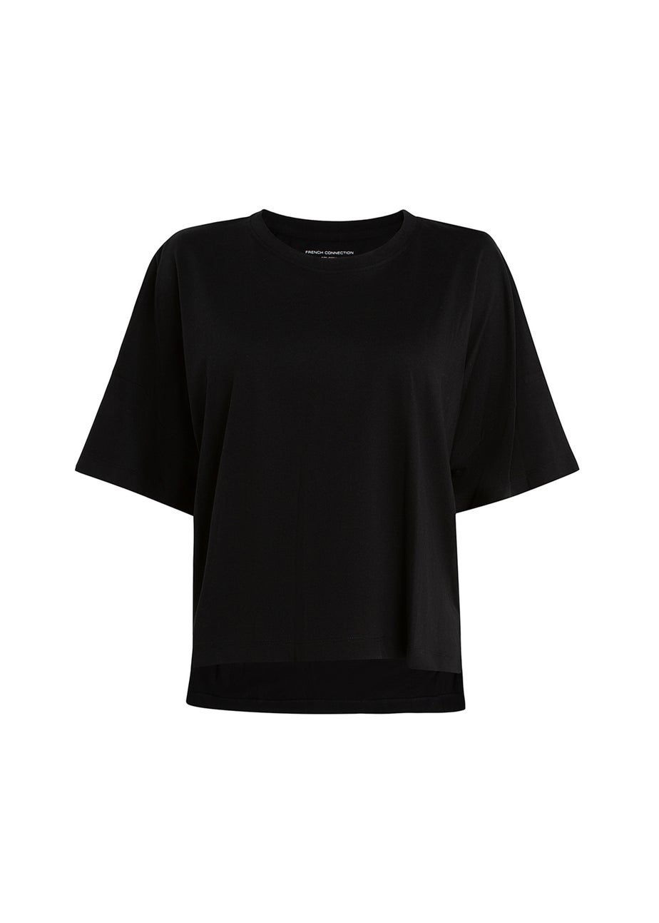 French Connection Black Cotton Crew Neck Boxy Fit T-Shirts 2 Pack