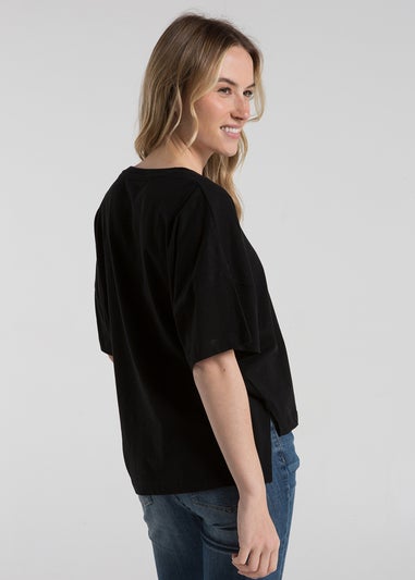 French Connection Black Cotton Crew Neck Boxy Fit T-Shirts 2 Pack