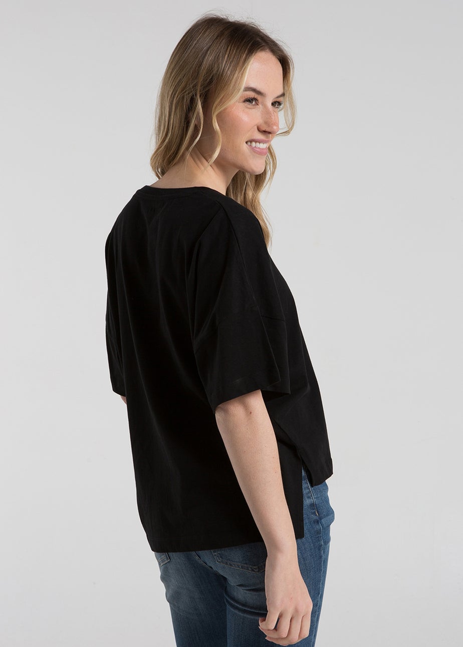 French Connection Black Cotton Crew Neck Boxy Fit T-Shirts 2 Pack