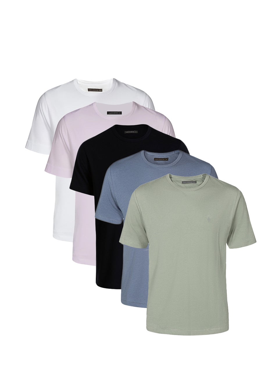 French Connection Blue 5 Pack Cotton Crew Neck Short Sleeve T Shirts