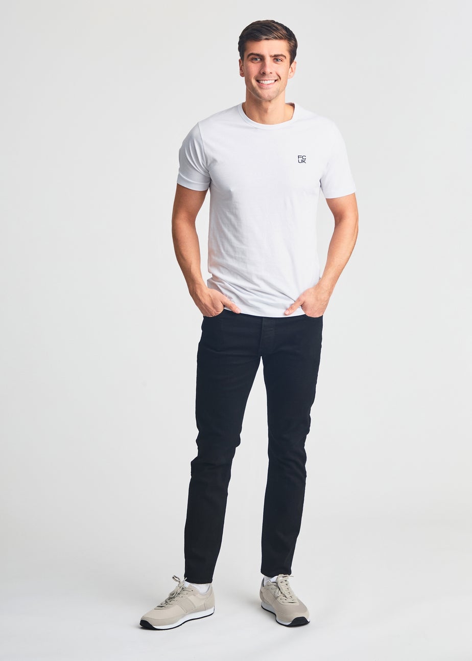 French Connection Black Cotton Slim Fit Stretch Jeans