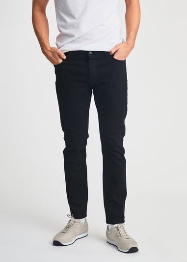French Connection Black Cotton Slim Fit Stretch Jeans