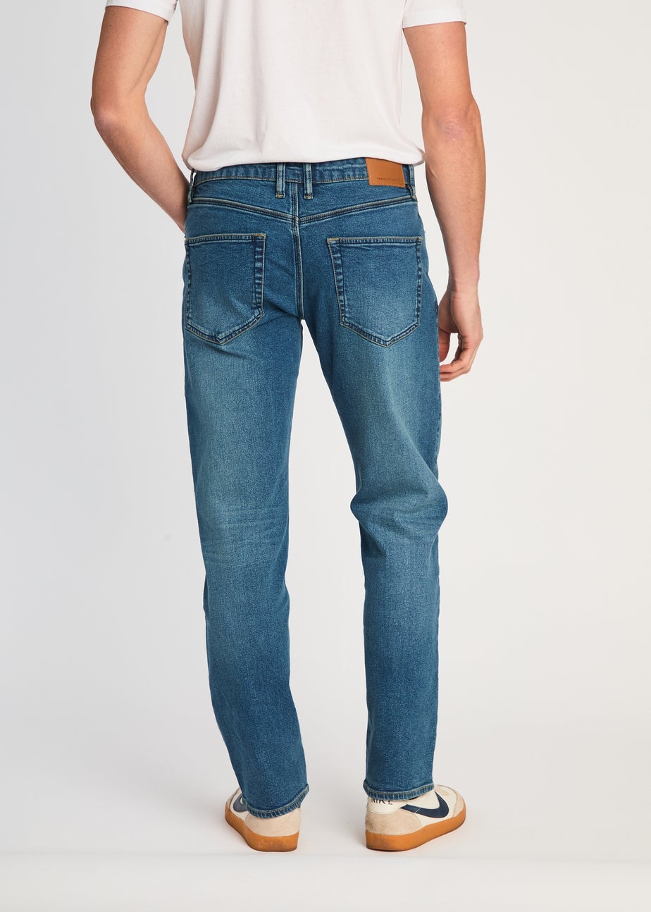 French Connection Blue Cotton Slim Fit Stretch Jeans