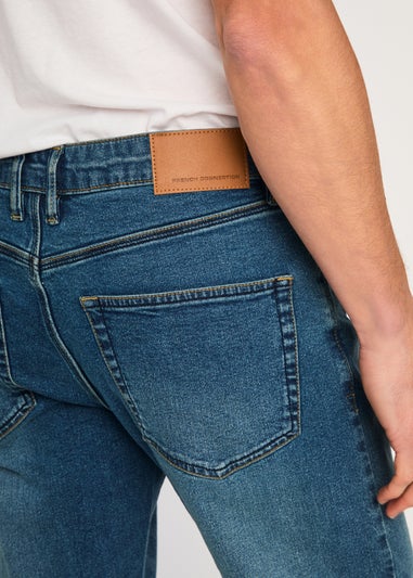 French Connection Blue Cotton Slim Fit Stretch Jeans