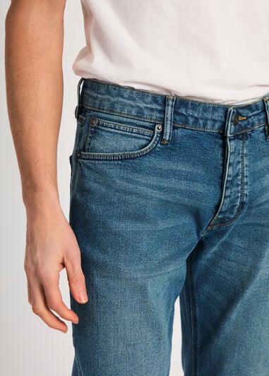 French Connection Blue Cotton Slim Fit Stretch Jeans