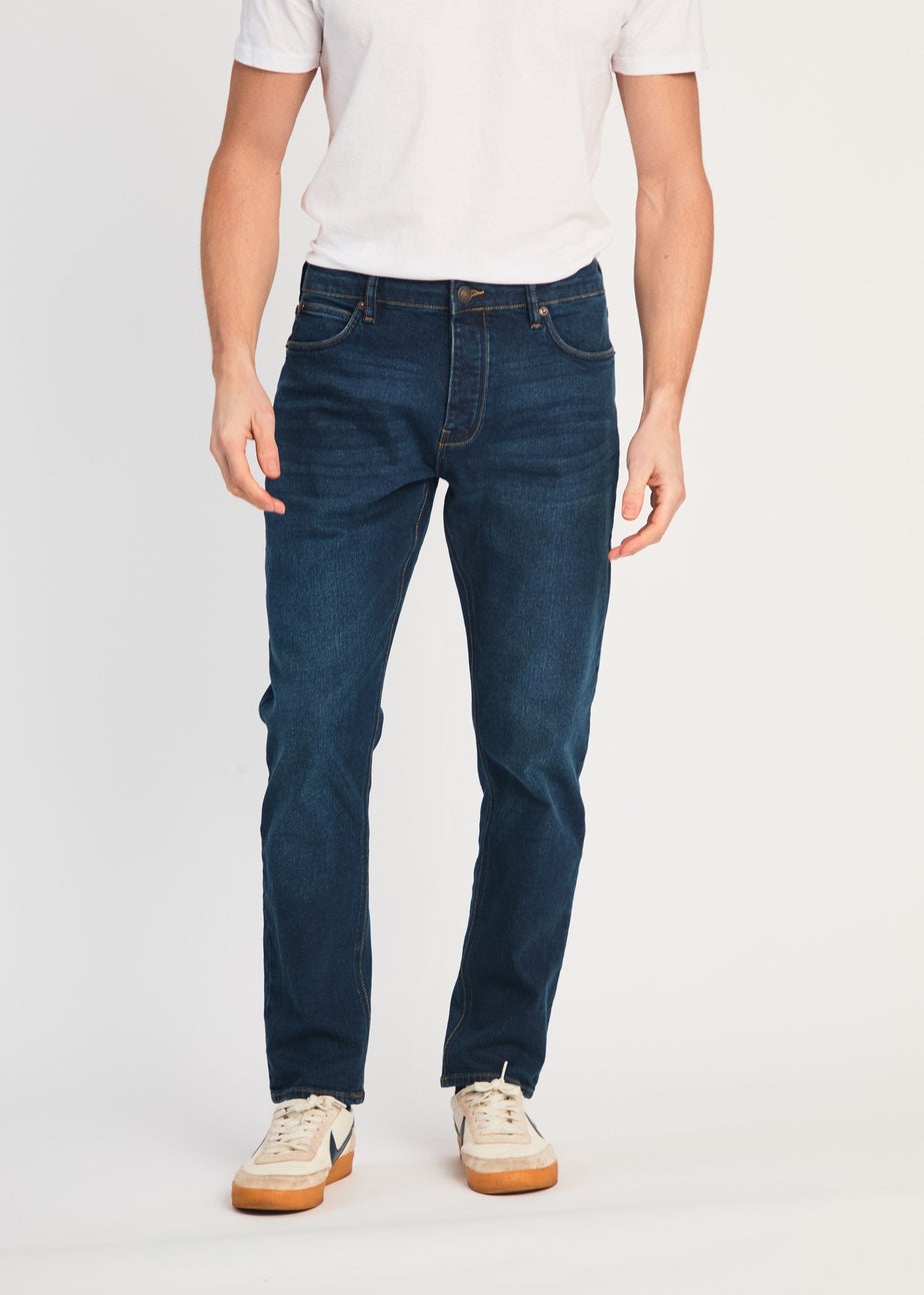 French Connection Dark Blue Cotton Slim Fit Stretch Jeans