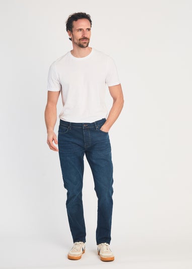 French Connection Dark Blue Cotton Slim Fit Stretch Jeans