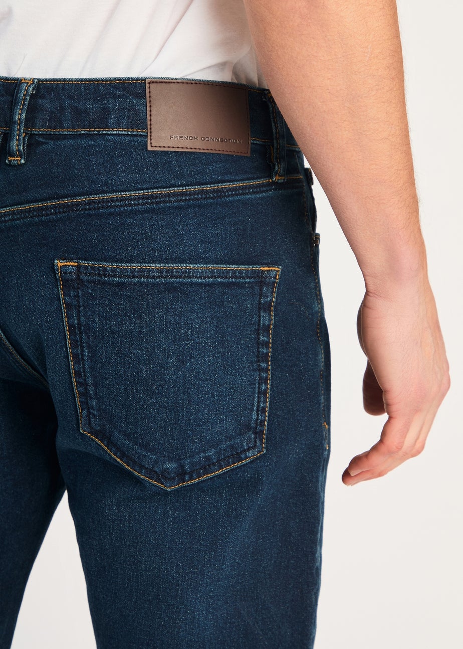 French Connection Dark Blue Cotton Slim Fit Stretch Jeans