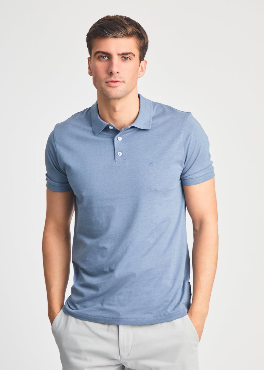 French Connection Blue 3 Pack Cotton Short Sleeve Polo Shirts