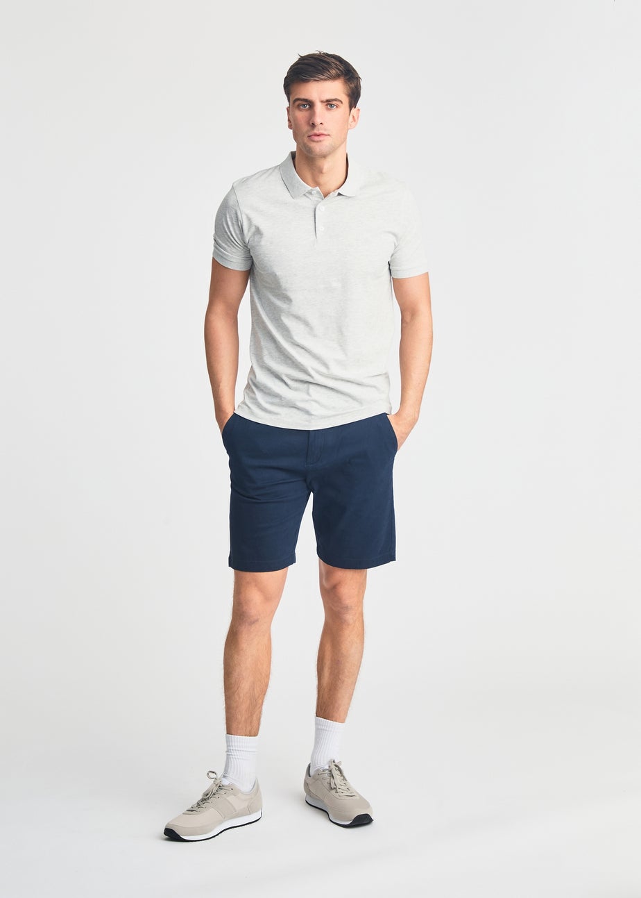 French Connection Blue 3 Pack Cotton Short Sleeve Polo Shirts