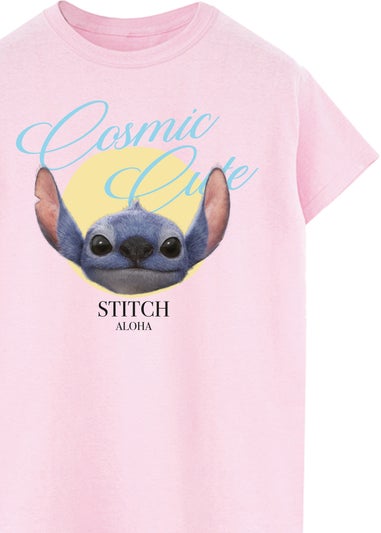 Disney Stitch Cosmic Cute Pink Boyfriend Fit T Shirt