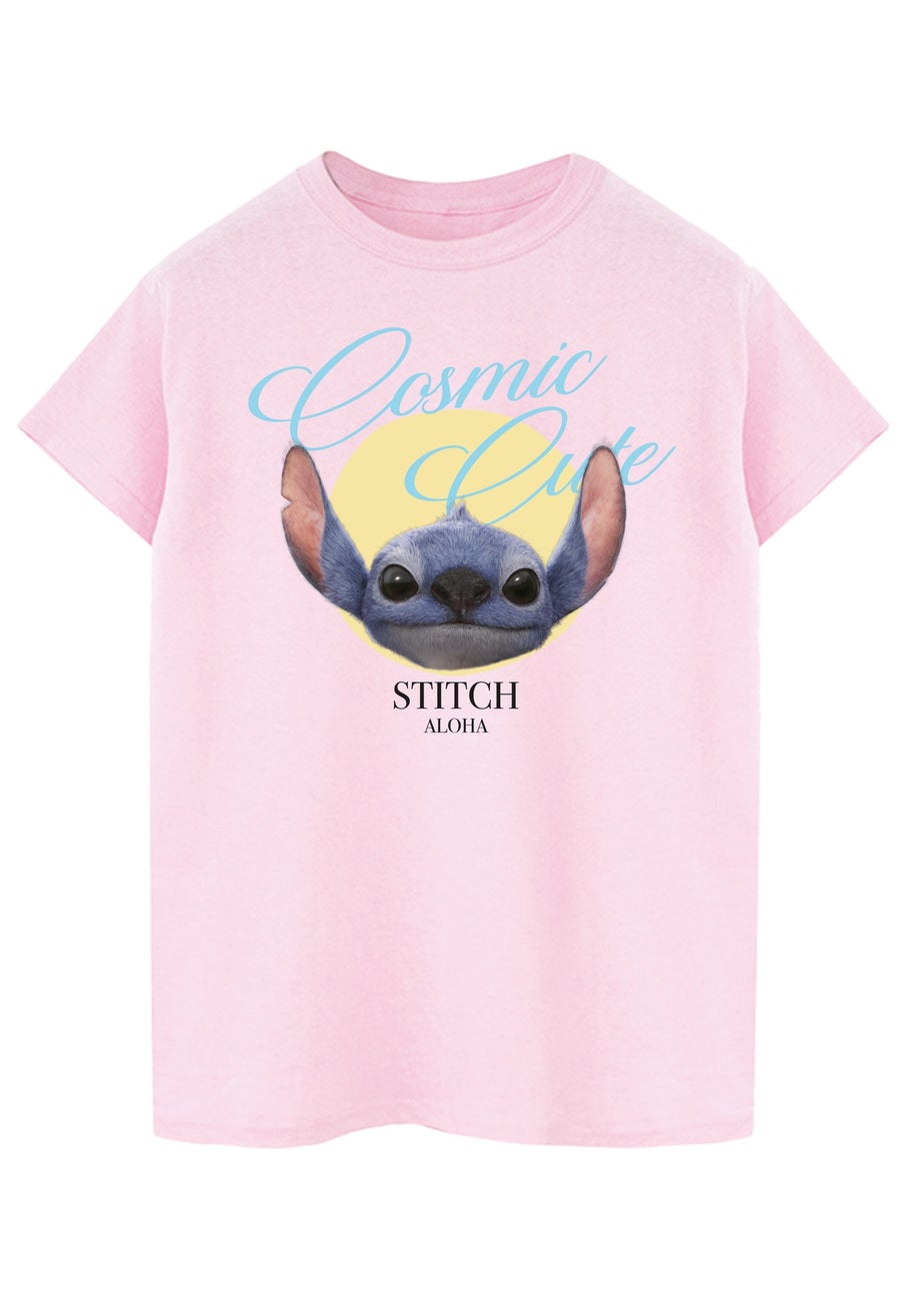Disney Stitch Cosmic Cute Pink Boyfriend Fit T Shirt