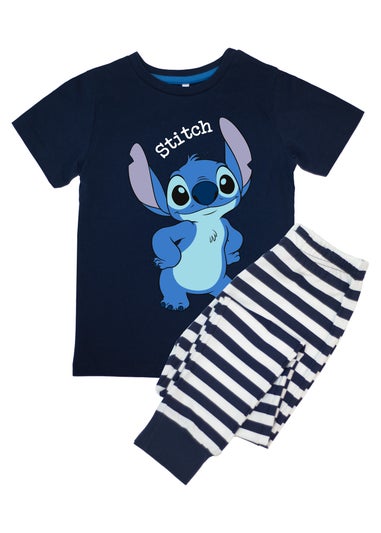 Disney Stitch Pose Kids Navy Stripes Pyjamas (3-8 Years)